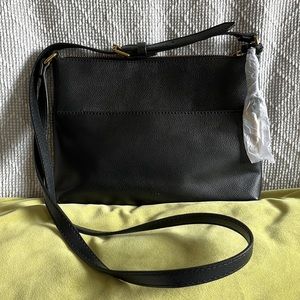 Fossil Fiona Small Leather Crossbody - New, Black